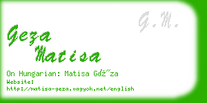 geza matisa business card